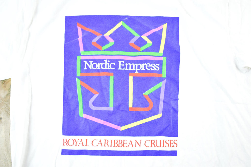 Vintage 1990s Nordic Empress Royal Caribbean Cruises Souvenir T-Shirt Mens L