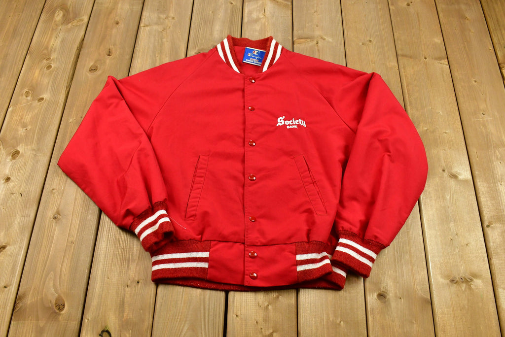 Vintage 1990s Champion Sportswear Satin Snap Button Bomber