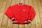 Vintage 1990s Champion Sportswear Satin Snap Button Bomber