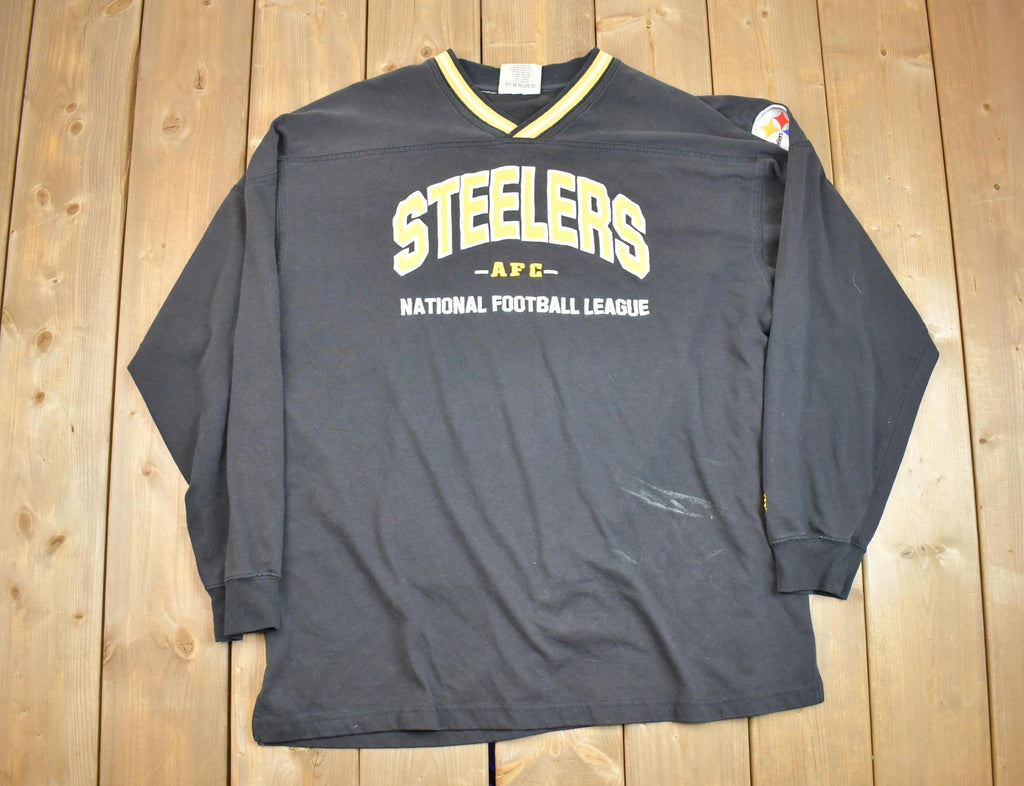 Vintage 1990s NFL Pittsburgh Lee Sport Embroidered V-Neck Sweatshirt