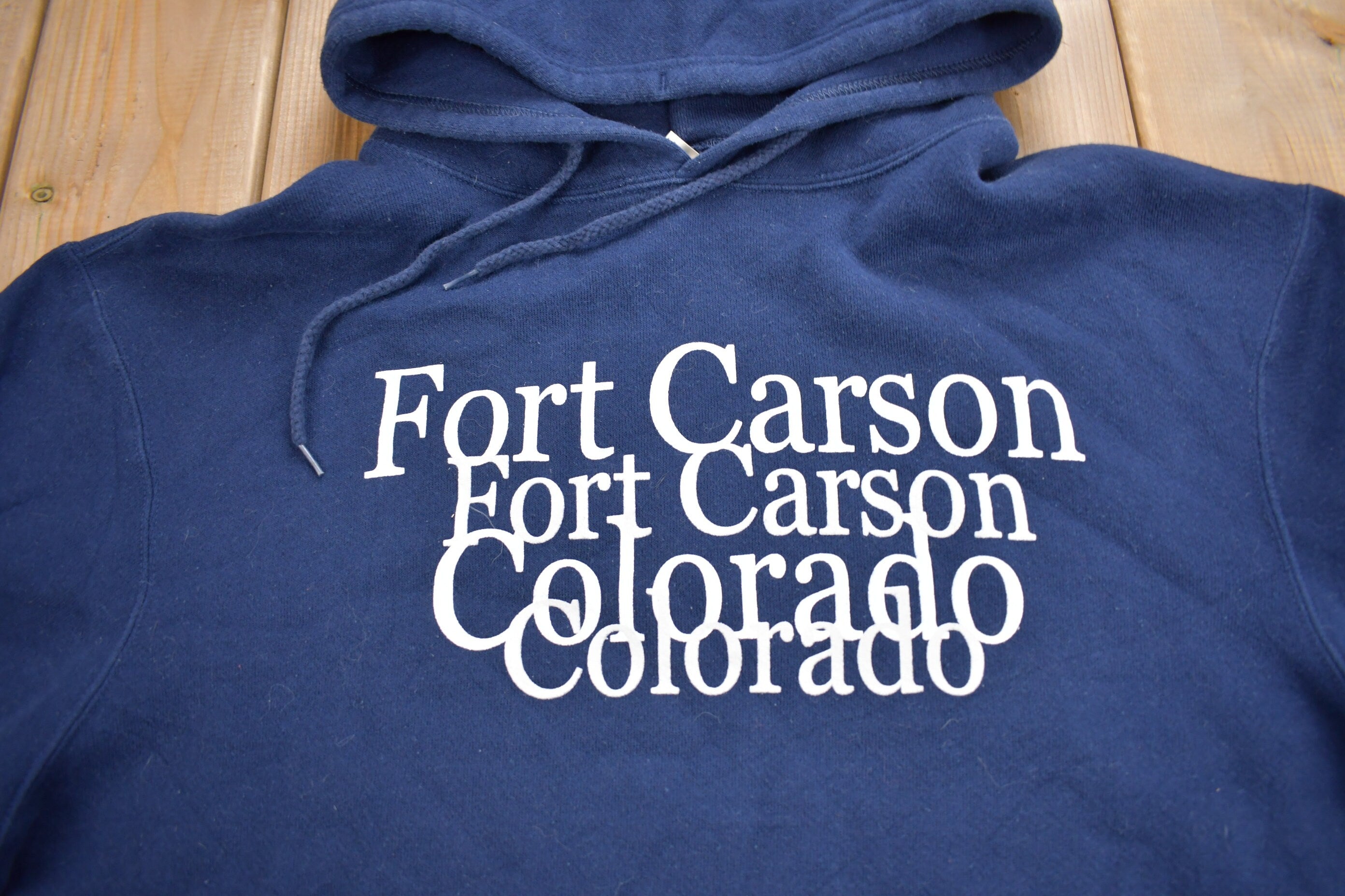 Vintage 1990s Fort Carson Colorado Graphic Hoodie