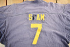 Vintage 1970s Sigma Nu Fraternity Russell Athletic Distressed Ringer T Shirt Men's Large