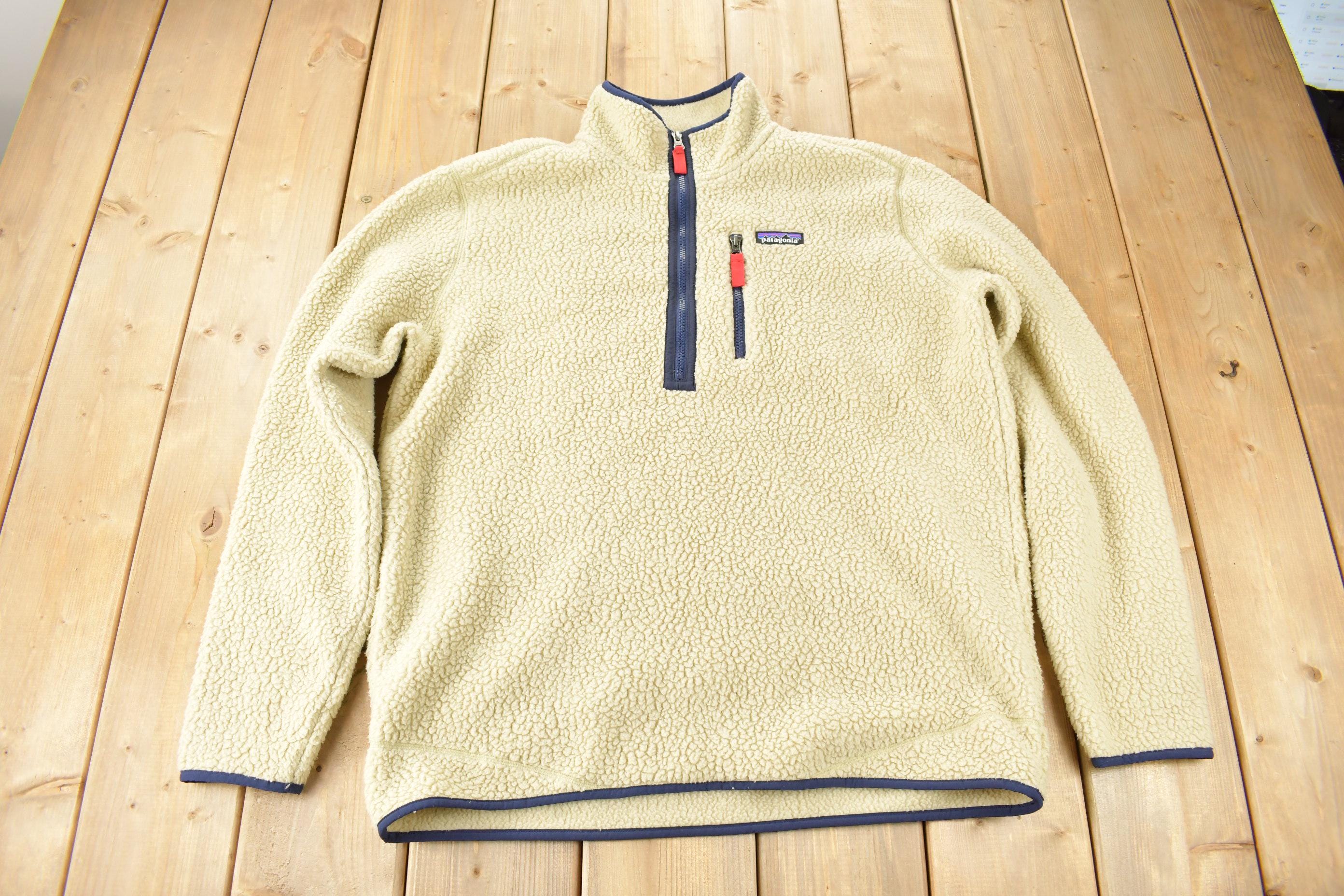 Vintage Y2K Patagonia Oatmeal Deep Pile Half Zip Fleece Sweater