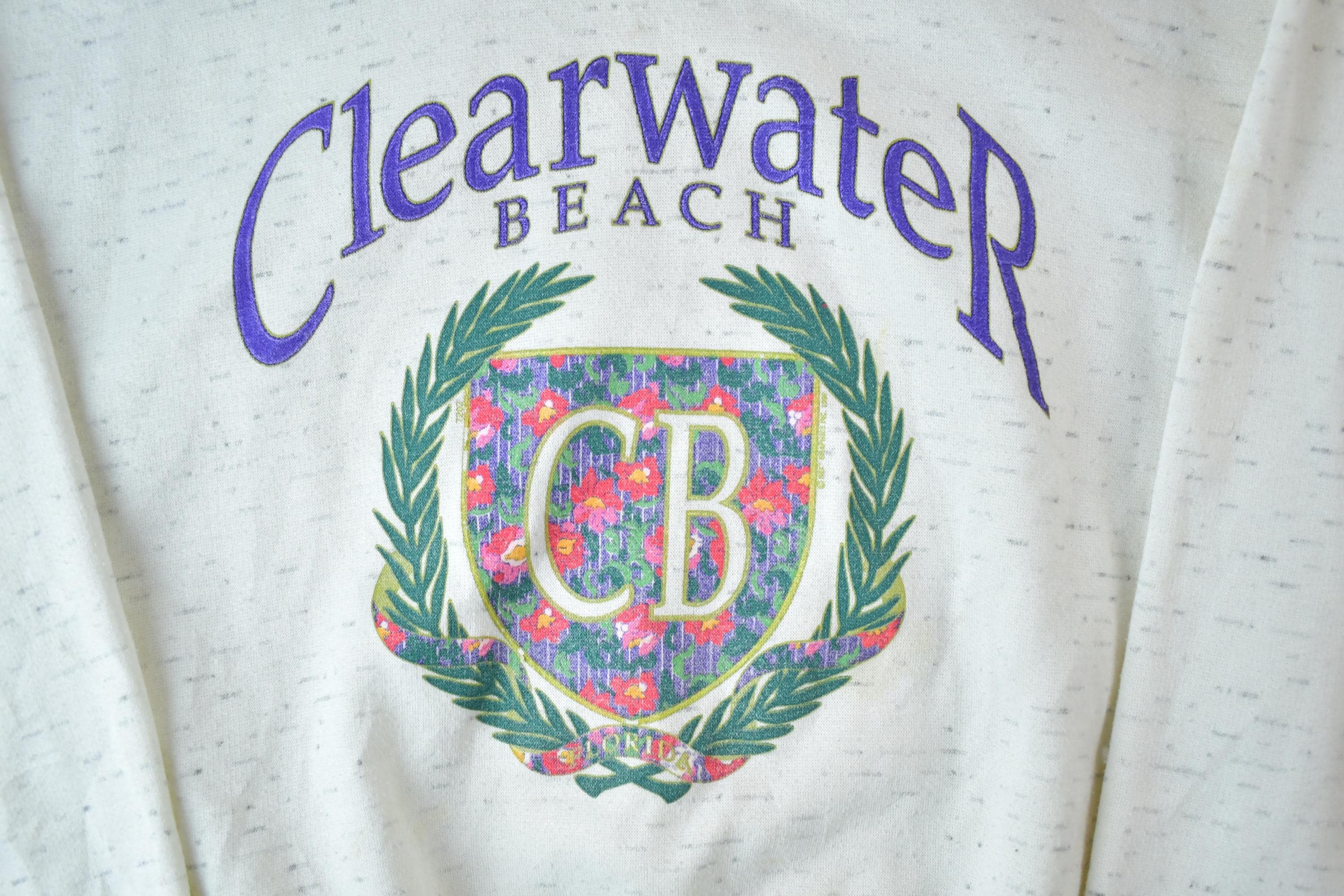 Vintage 1990s Clearwater Beach Florida Hoodie Sweatshirt