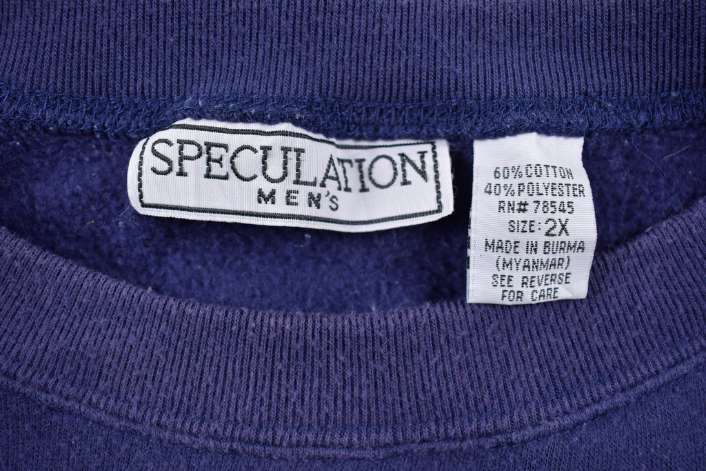 Vintage 1990s Speculation Blanks Blue Crewneck Sweatshirt