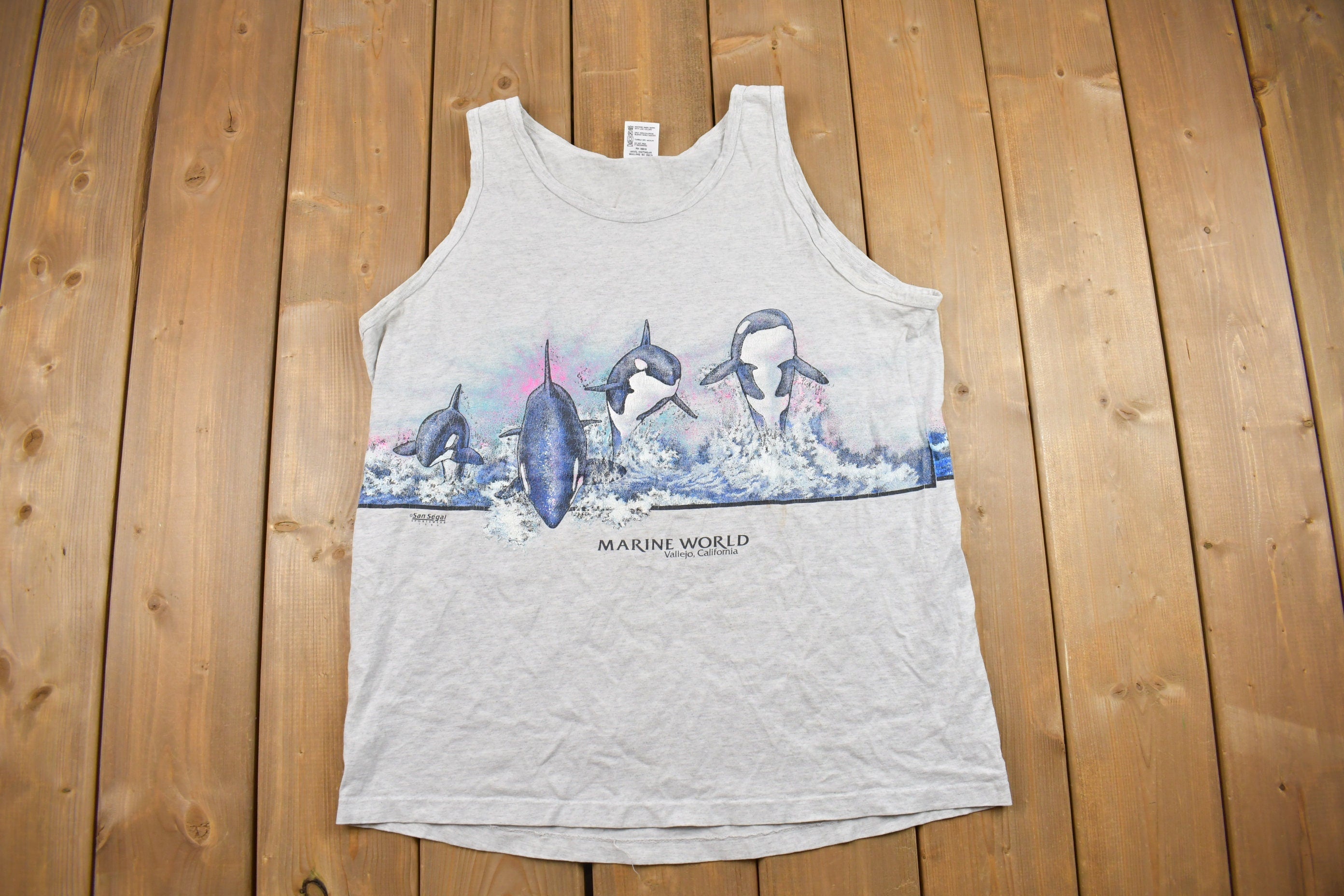 Vintage Marine World California 1990s Theme Graphic Tank Top