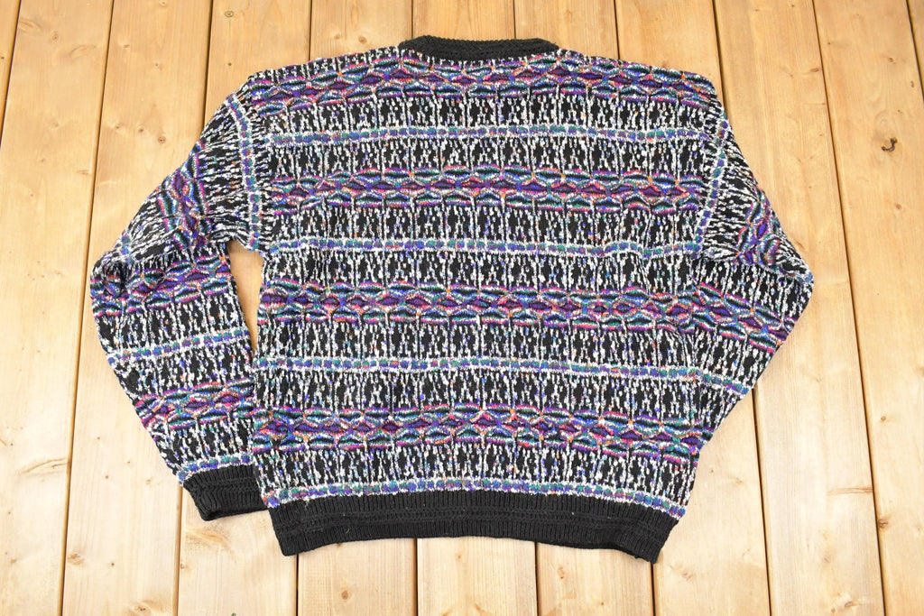 Vintage 1990s Concrete Abstract Knit Crewneck Sweater Mens L
