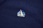 Vintage 1990s Antigua Sailing Boat Embroidered V-Neck Knit Sweater