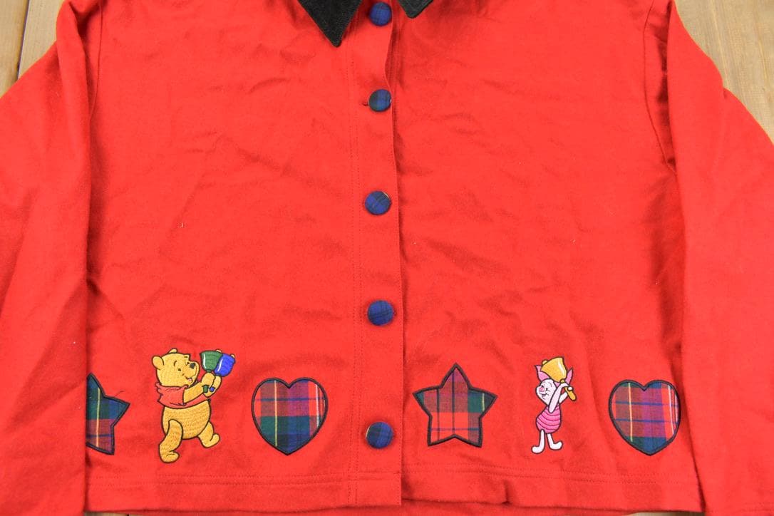 Vintage 1990s Disney Winnie The Pooh Embroidered Button Up Shirt