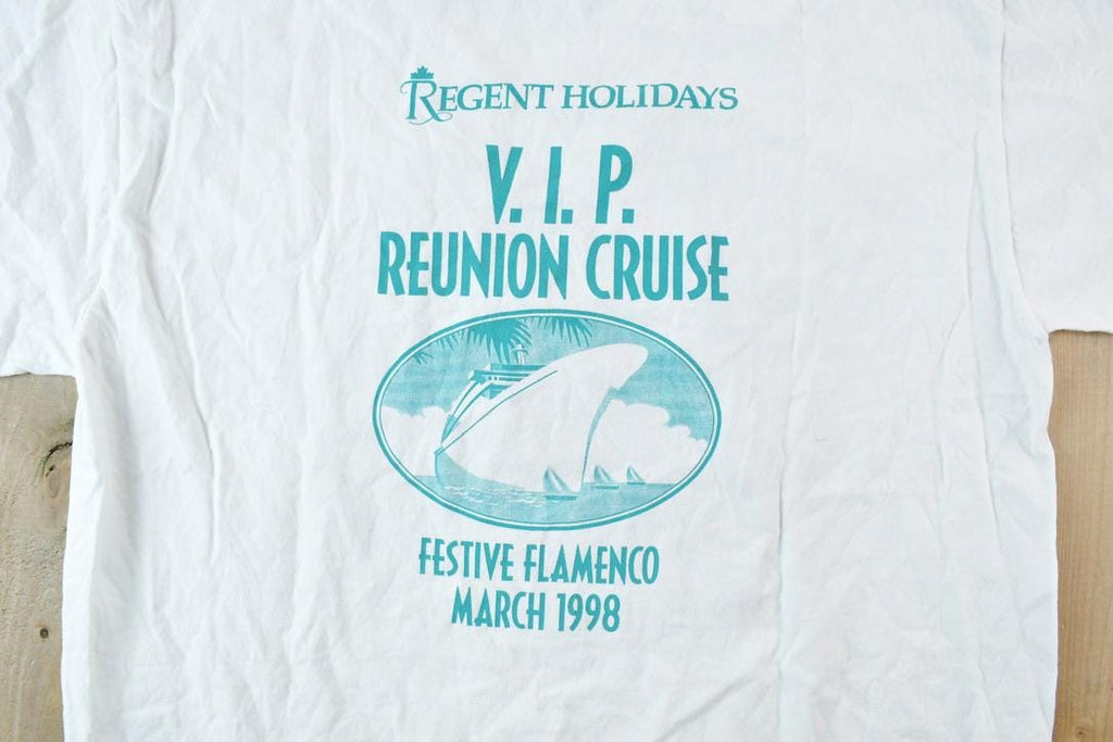 Vintage 1998 Festive Flamenco VIP Reunion Cruise Souvenir T-Shirt