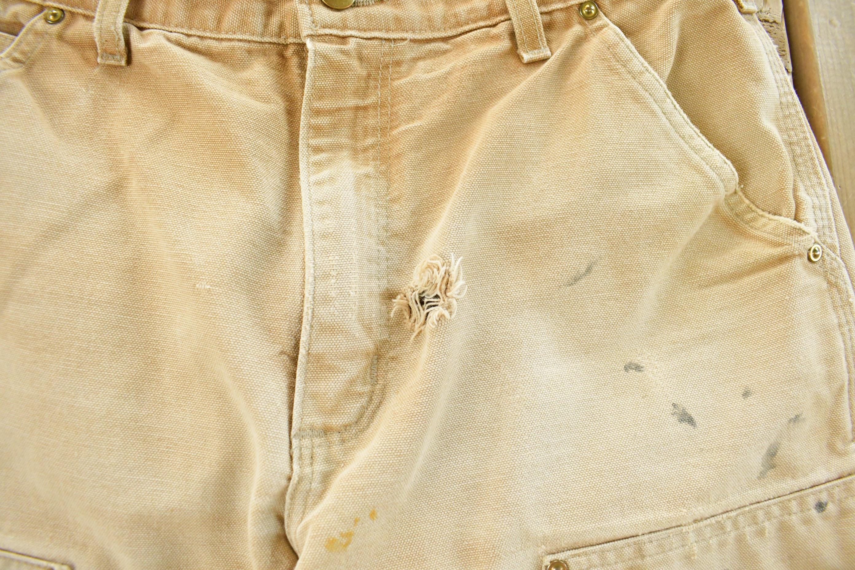 Vintage 1990s Carhartt Distressed Sun Faded Double Knee Pants Men's 30 x 29