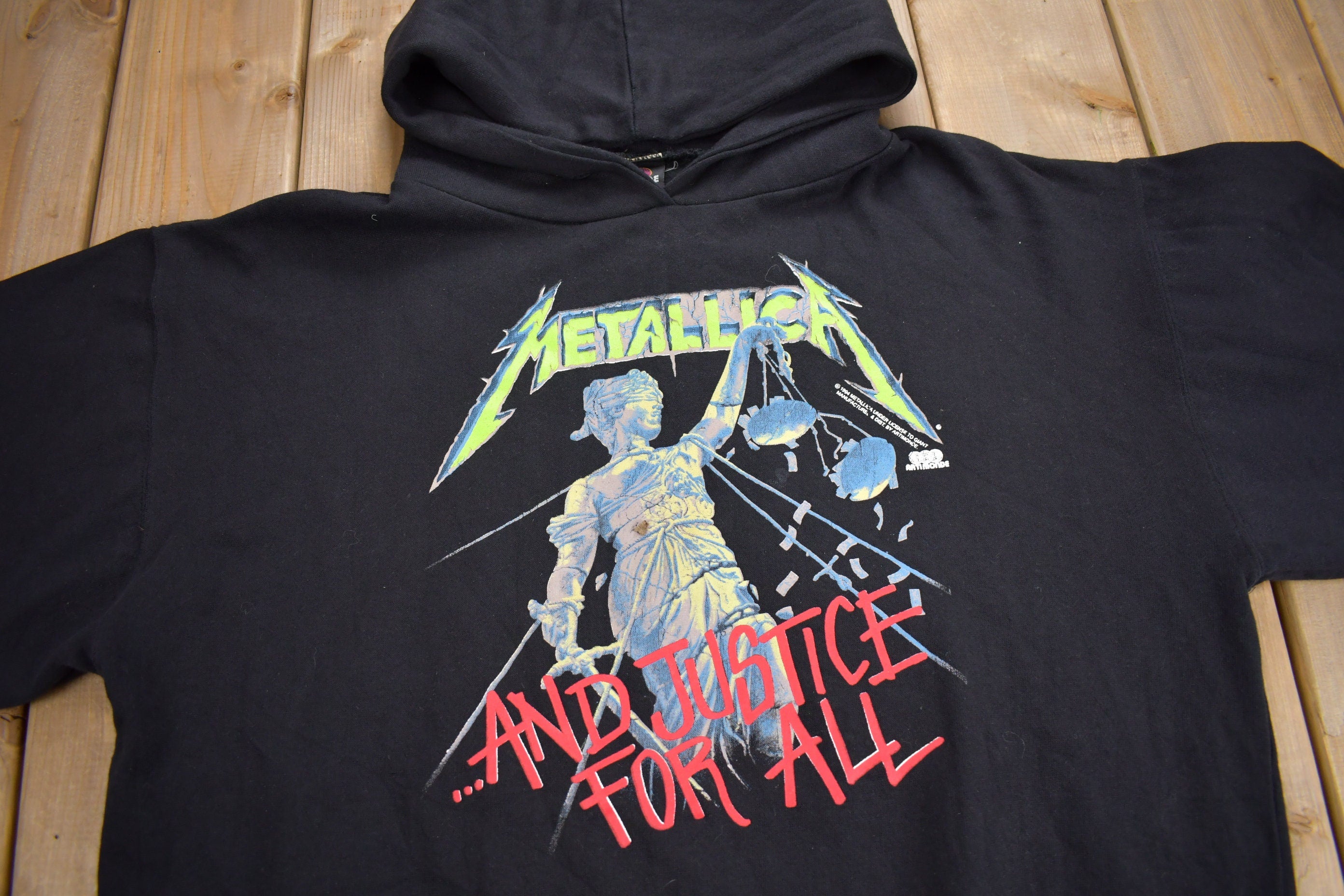 Vintage 1994 Metallica Hammer Of Justice Crushes You Hoodie