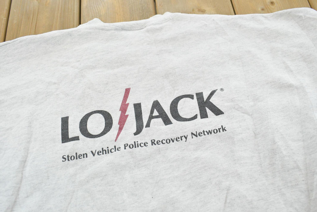 Vintage 1990s LoJack Stolen Vehicle Prevention Promotional Sweatshirt Mens L / Hanes / 90s Sweater / Theft / Crime