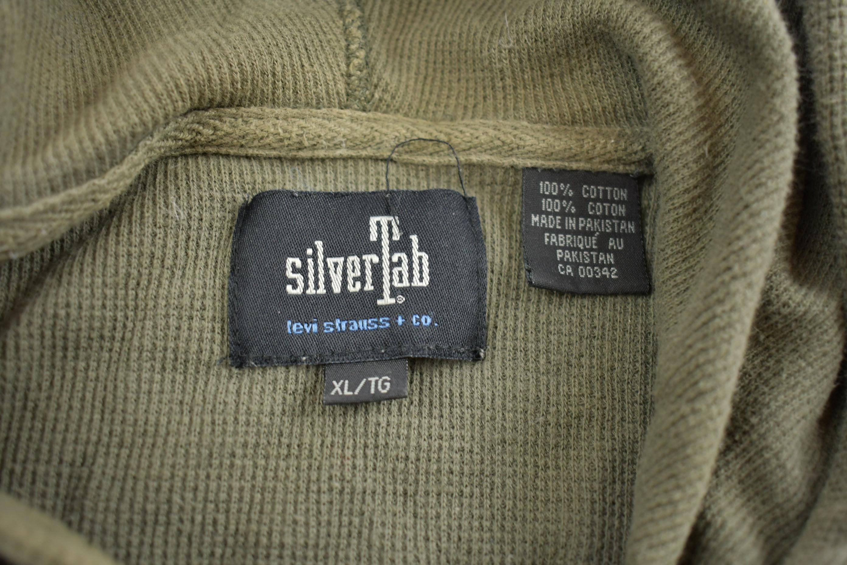 Vintage 1990s Silver Tab Distressed Blank Thermal Hoodie