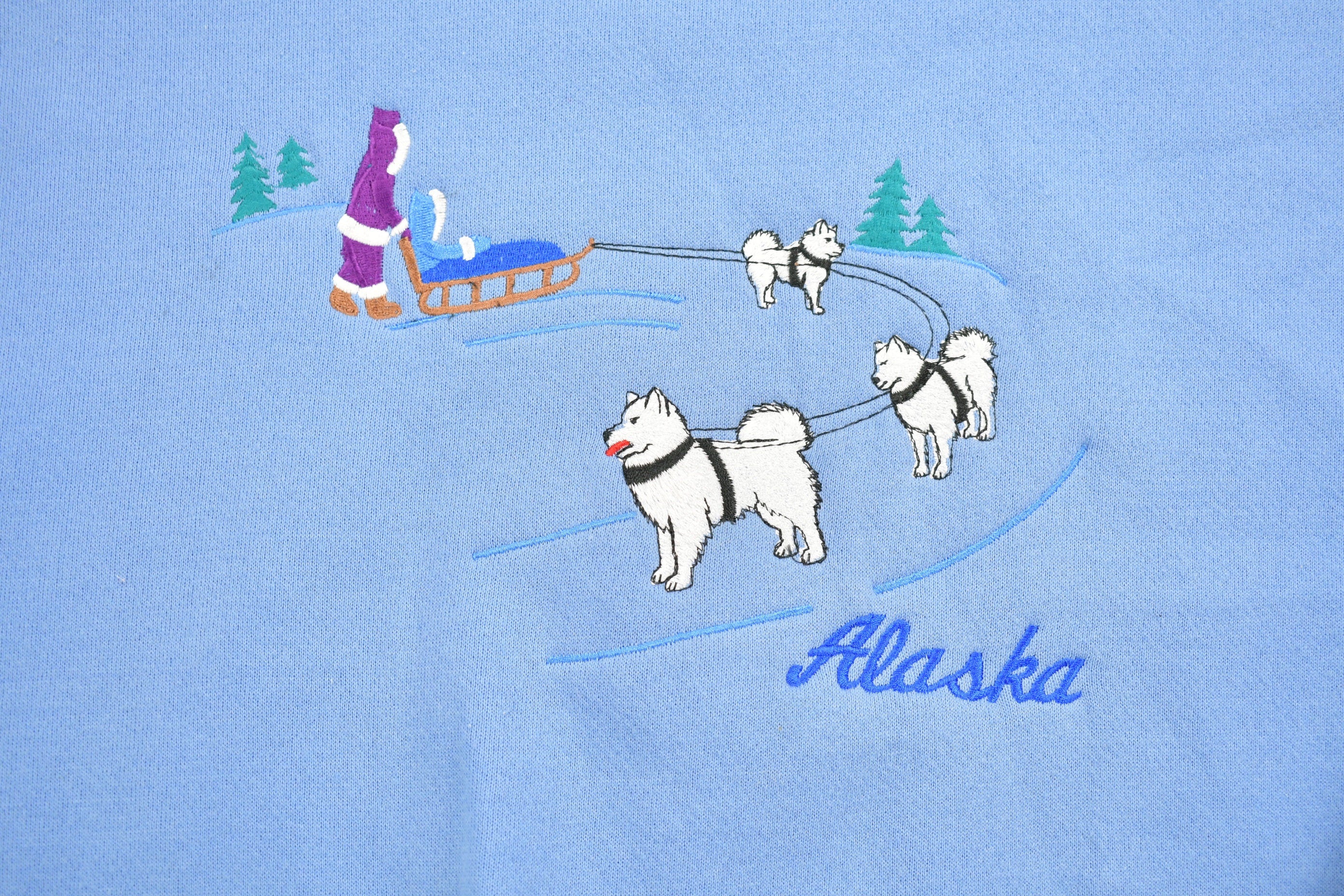 Vintage 1990s Alaska Collared Crewneck Sweatshirt