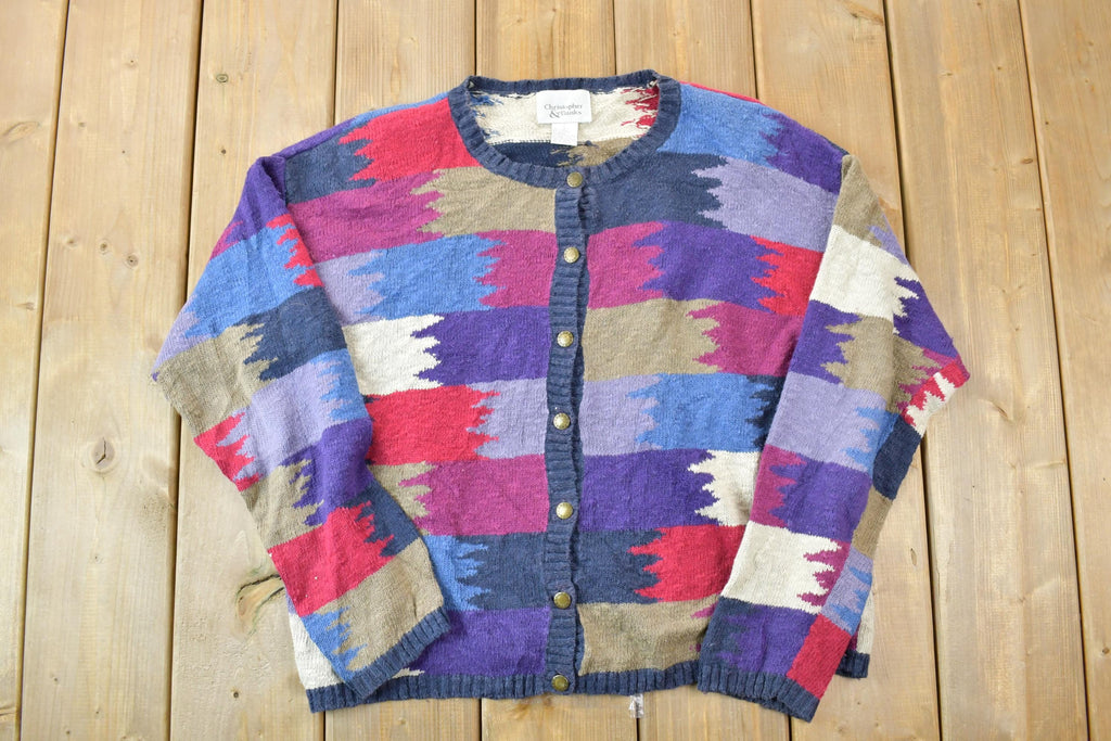 Vintage 1990s Christopher And Banks Button Up Knit Crewneck Sweater