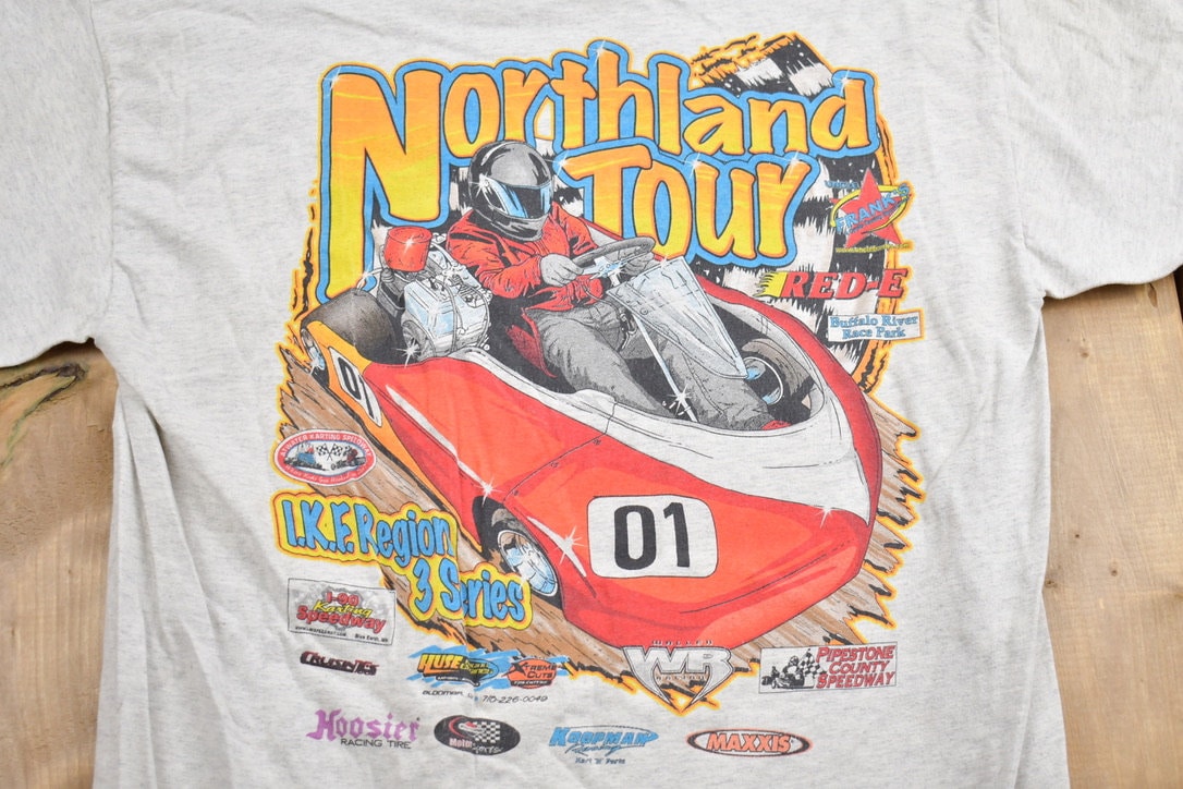 Vintage 1990s Northland Tour Racing Graphic T Shirt / Vintage T Shirt / Streetwear / Racing Graphic