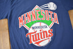 Vintage 1988 Minnesota Twins MLB Baseball Graphic T-Shirt Made In USA