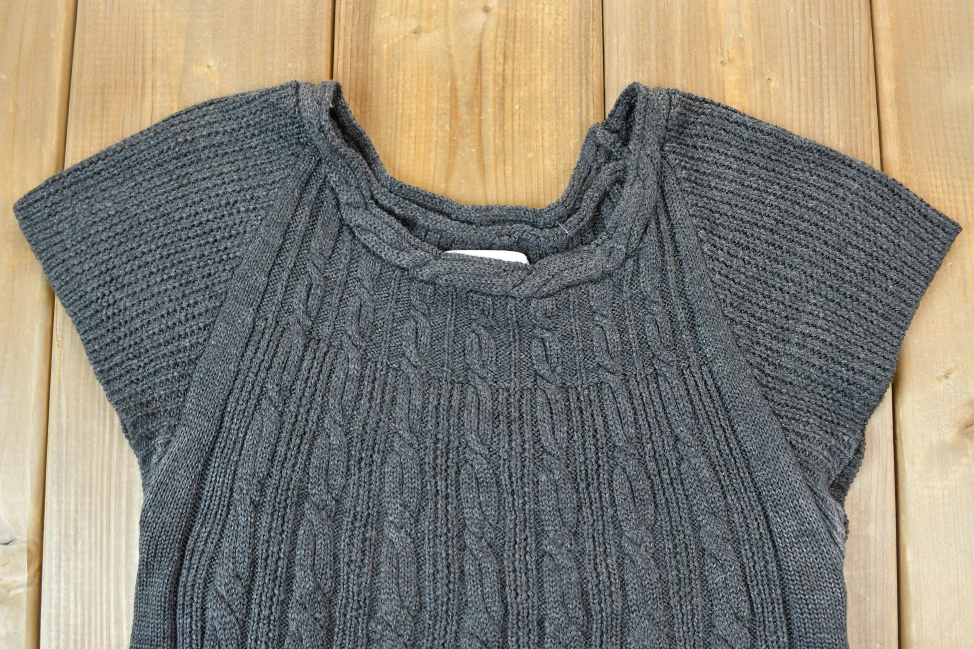 Vintage 1990s Calvin Klein 3D Colored Cable Knit Crewneck Sweater Dress