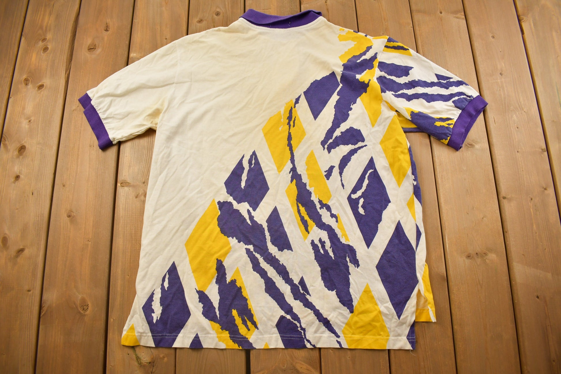 Vintage 1990s Fredericksburg Falcons Graphic Collard Polo Shirt