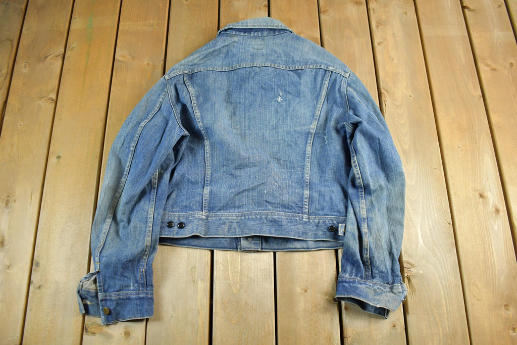 Vintage 1970s Lee Sanforized Jean Jacket Union Made In USA Men's 46 reg.