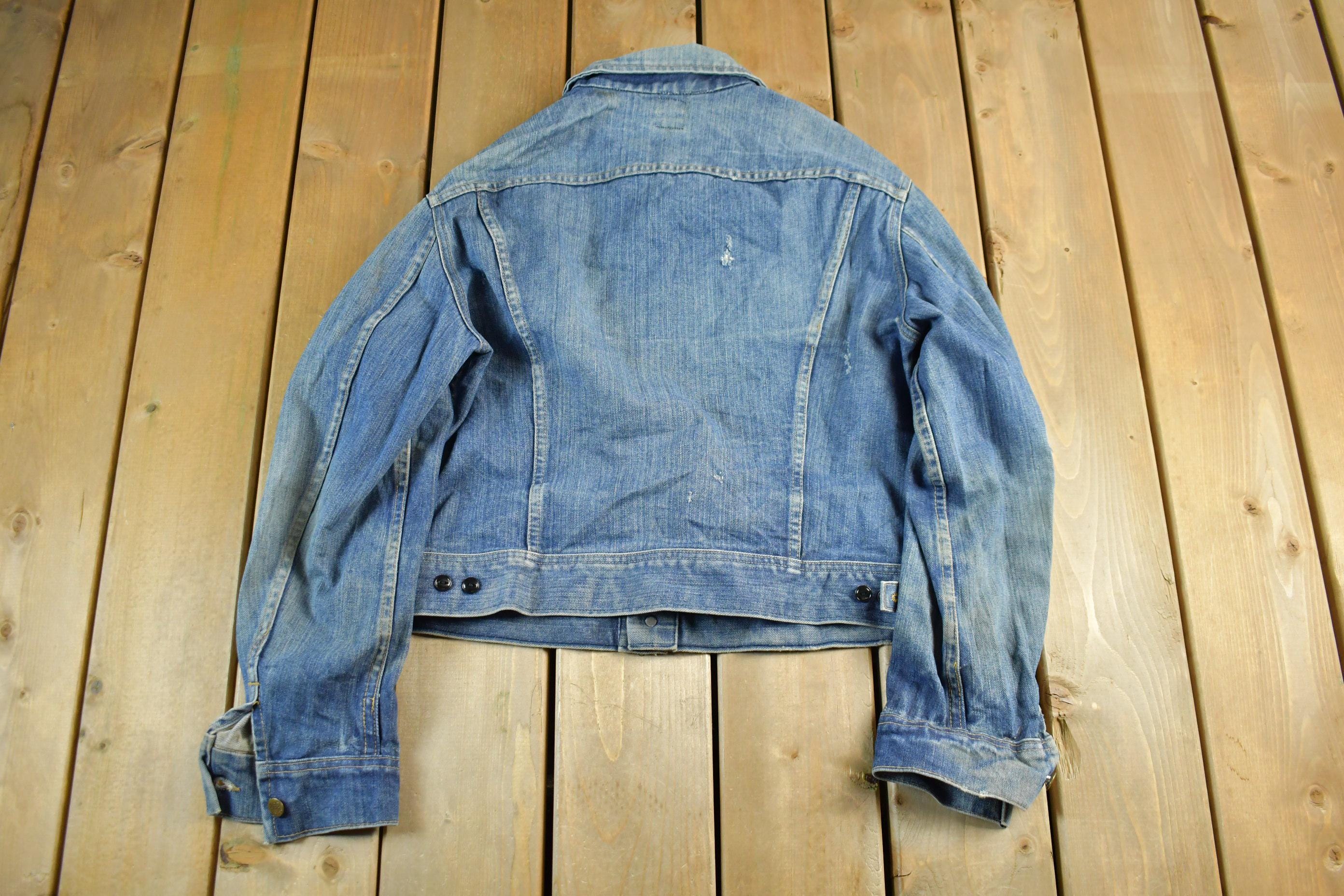 Vintage 1970s Lee Sanforized Jean Jacket Union Made In USA Men's 46 reg.
