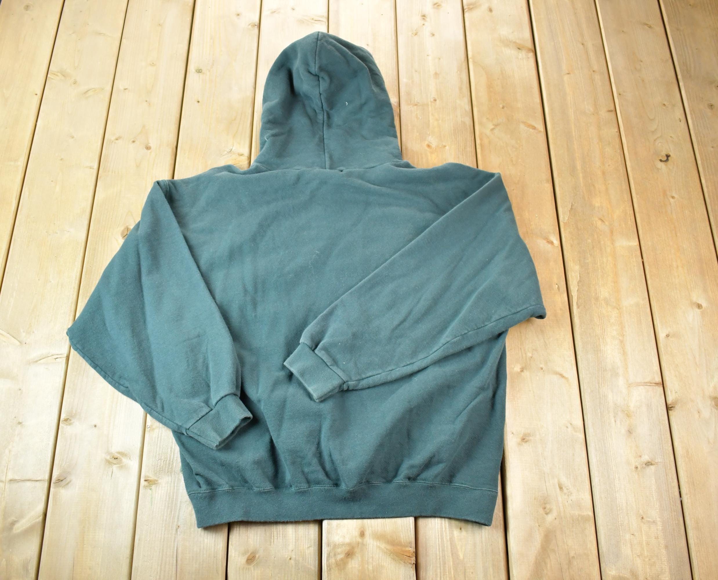 Vintage 1990s Reebok Hunter Green Embroidered Graphic Hoodie