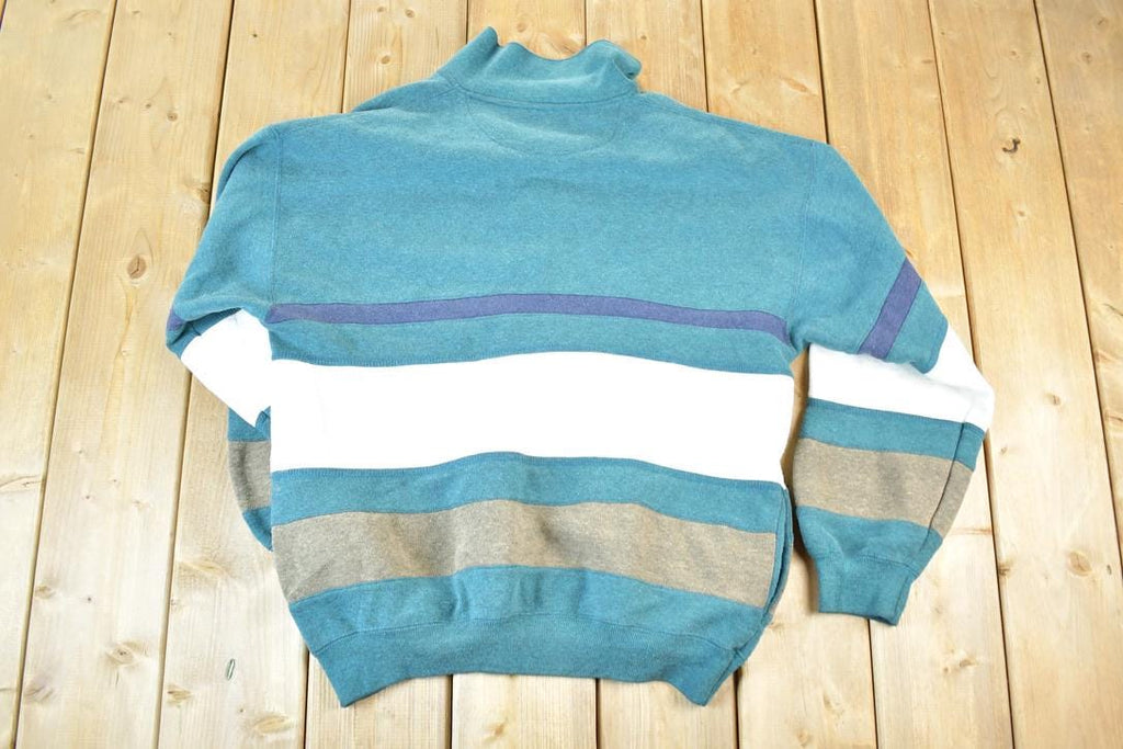 Vintage 1990s The Apparel Zone Quarter Button Crewneck Sweatshirt Mens L