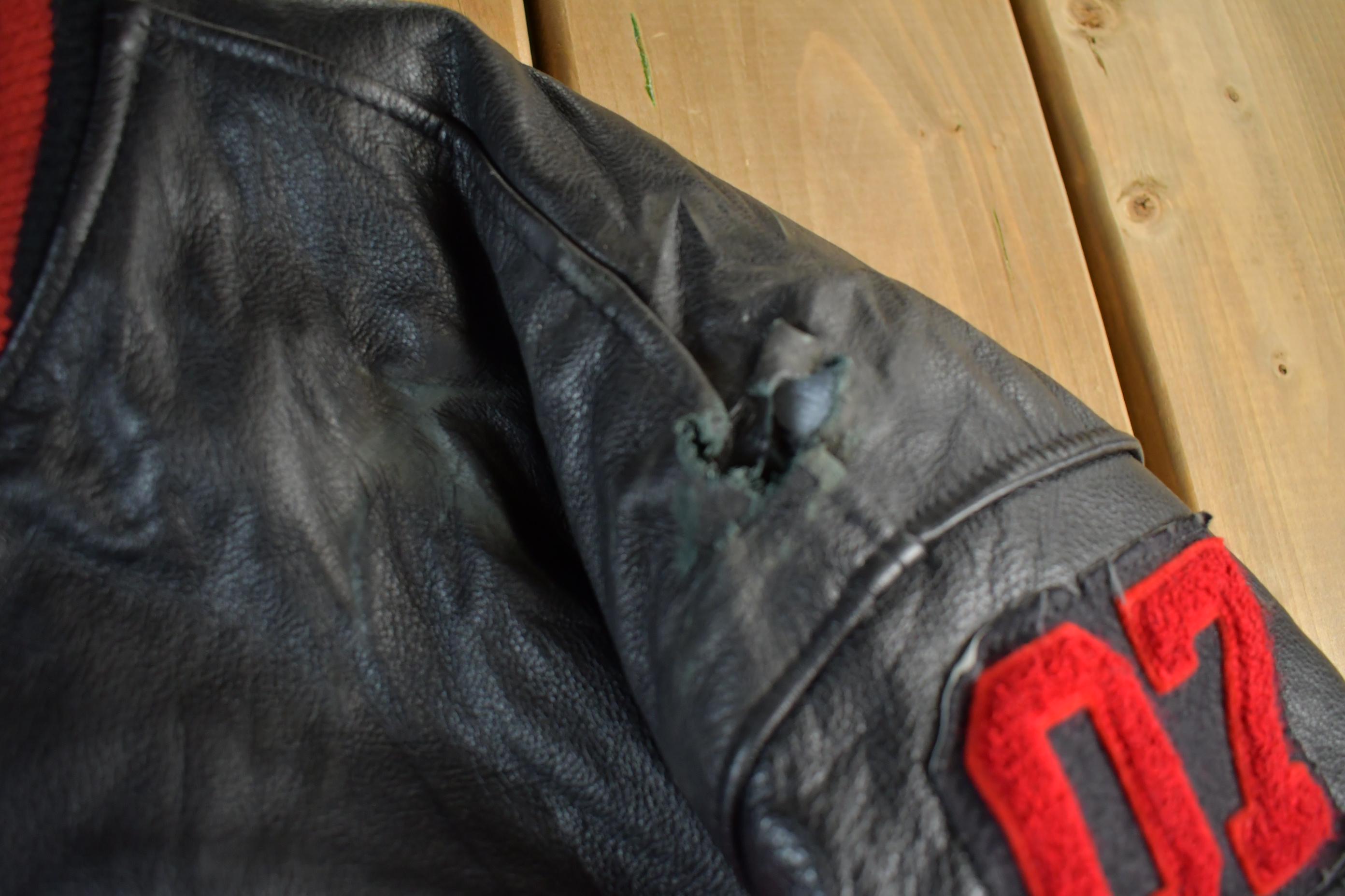 Vintage 1990s Collegiate Leather Varsity Jacket Men's 2XL