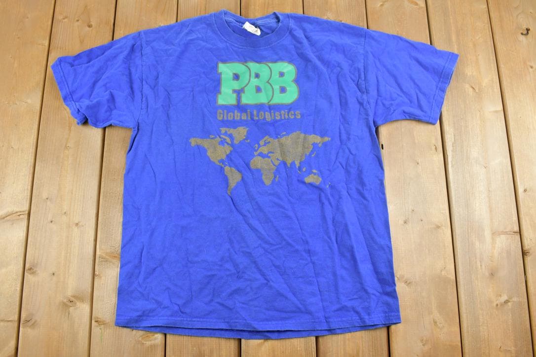 Vintage 1990s PBB Global Logistics Graphic T-Shirt