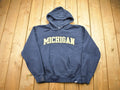 Vintage 1990s University Of Michigan Wolverines NCAA Hoodie  Vintage NCAA Sweater  Varsity Print  80s  90s  Athletic Pull Over