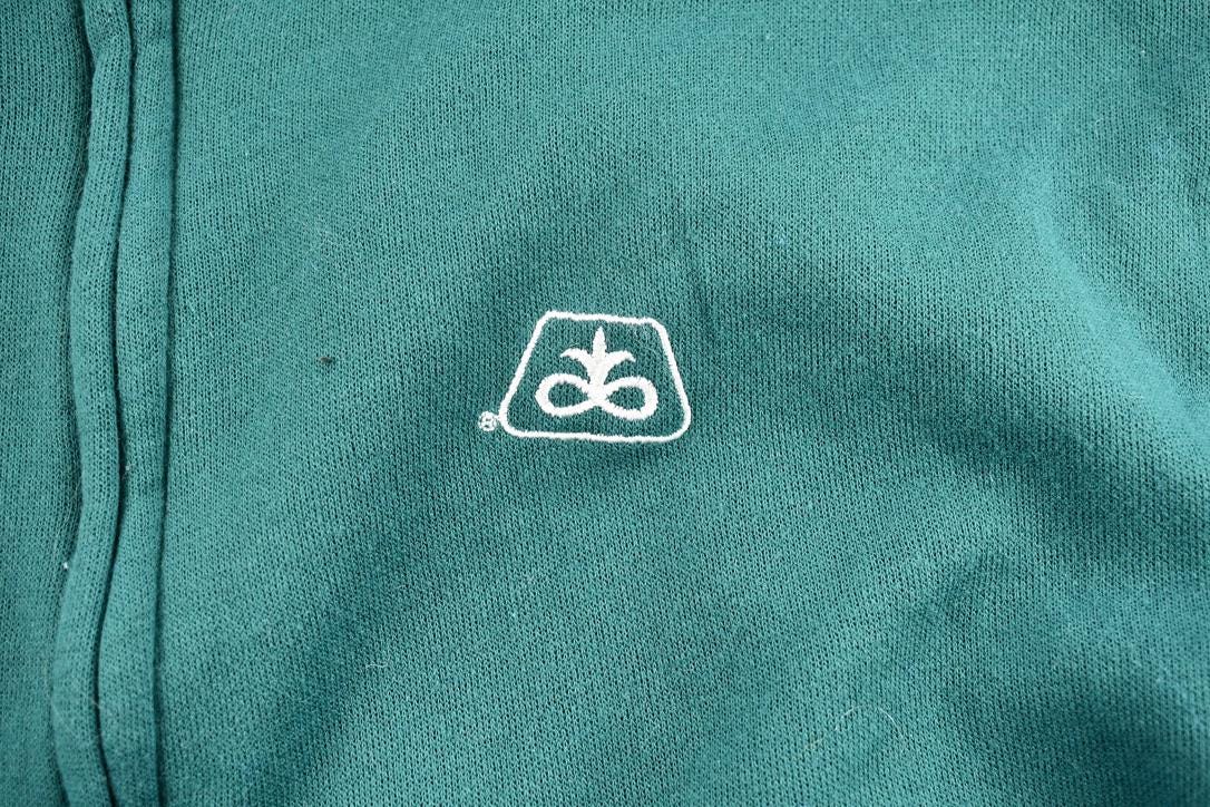 Vintage 1990s King Louie Emerald Green Blank Zip Up Hoodie