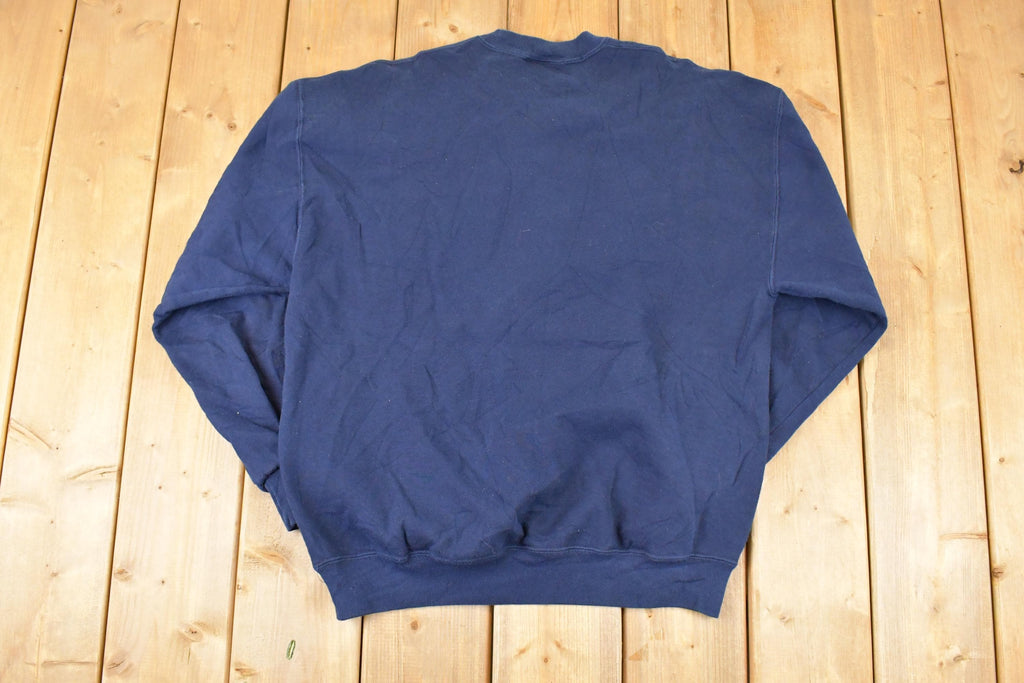 Vintage 1990s Grandpa Cute Embroidered Plaid G Crewneck Sweatshirt Mens L
