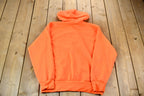 Vintage 1990s Bright Orange Blank Zip-Up Hooded Sweatshirt