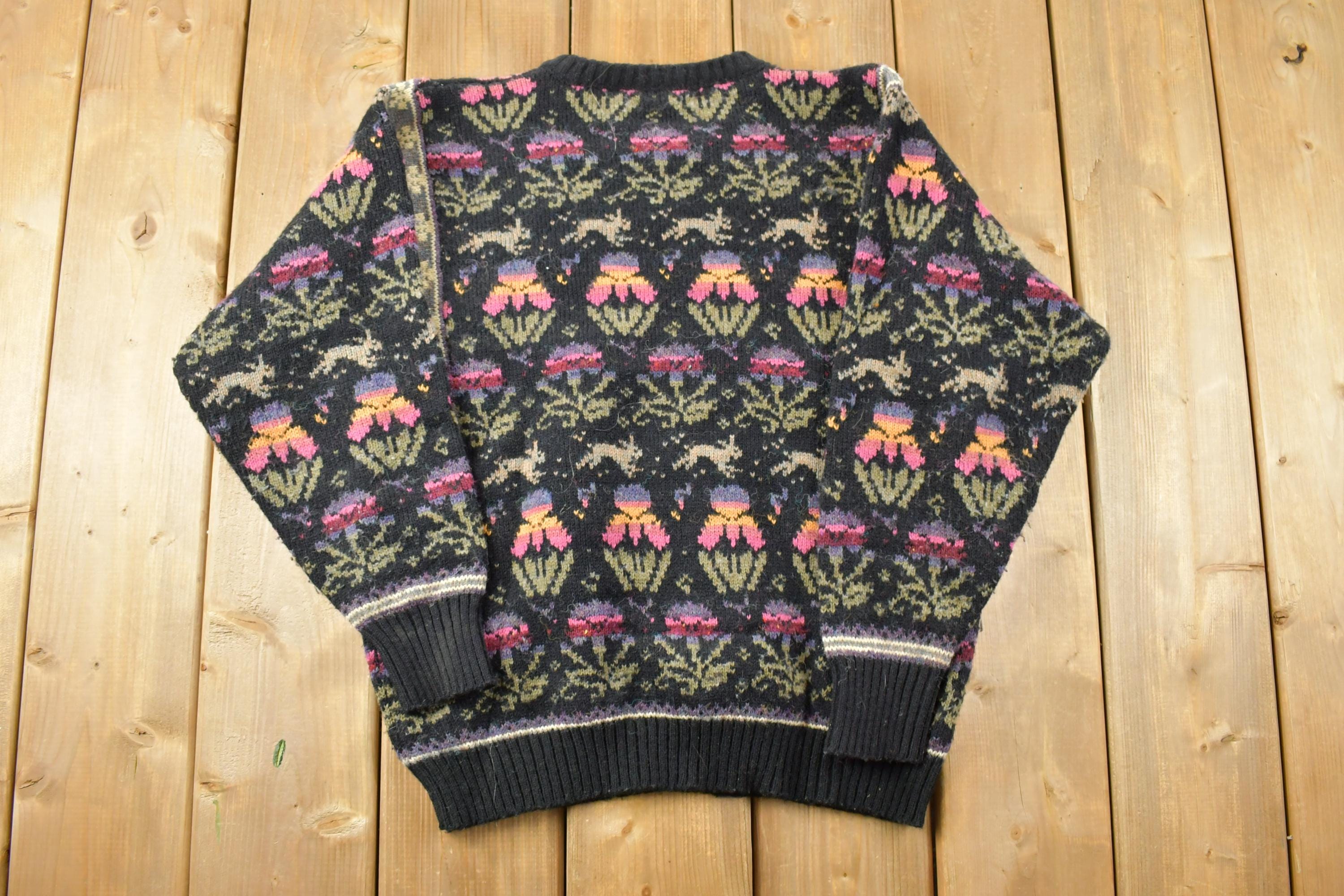 Vintage 1990s Compliments Bunny Knit Crewneck Sweater