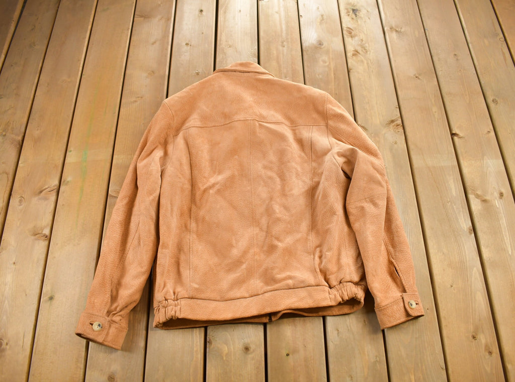 Vintage 1980s Leather Suede Zip Up Jacket