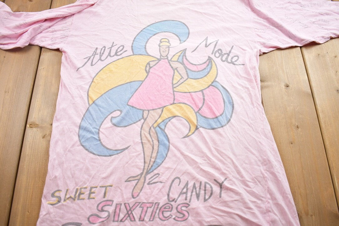 Vintage 1990s Sweet Candy Sixties Summer Graphic T-Shirt