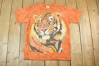 Vintage 1990s The Mountain Tiger Proud Face Souvenir Single Stitch Graphic Print T-Shirt Made In USA