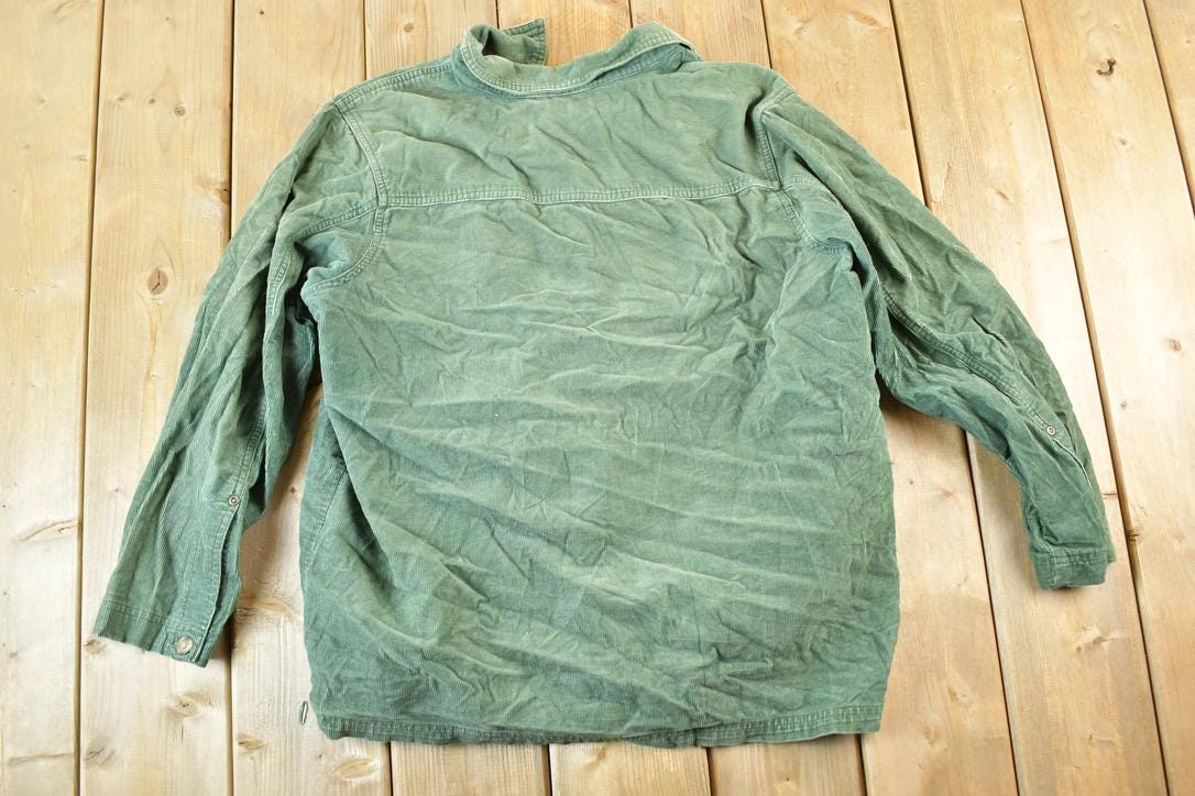 Vintage 1990s Classic Elements Corduroy Button Up Shirt Mens L
