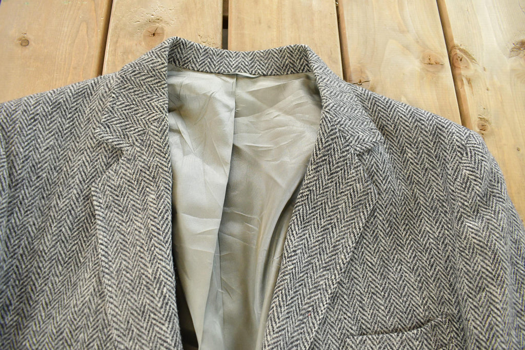 Vintage 1980s Harris Tweed Hand Woven Wool Two Button Blazer Jacket Men's Medium