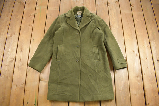 Vintage 1980s LL Bean Green Wool Jacket / Bellandi / Wool Jacket / Vintage 80s Jacket / Outdoor / Cozy Trench Coat / Made In Italy