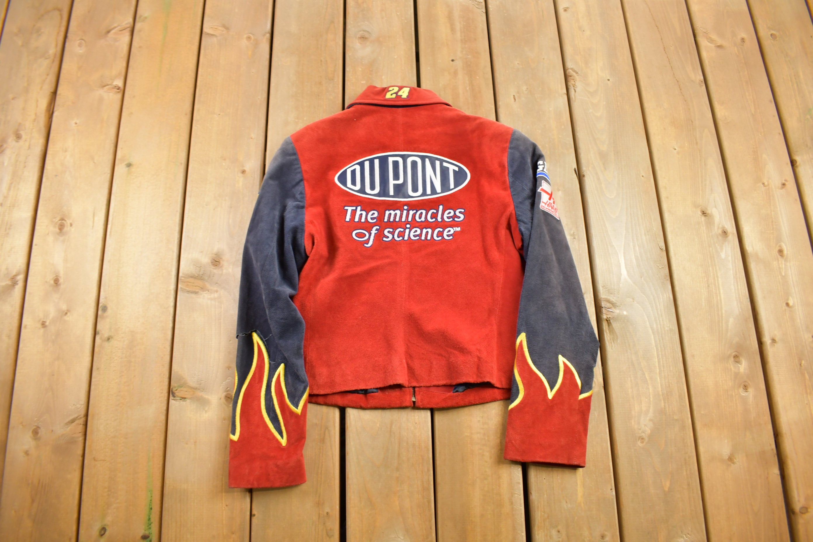 Vintage 1990s Chase Authentics Suede Dupont Nascar Racing Jacket