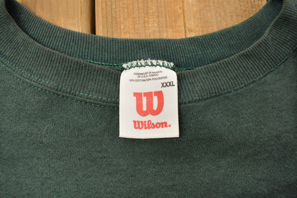 Vintage 1990s Forest Green Wilson Blank Crewneck Sweatshirt