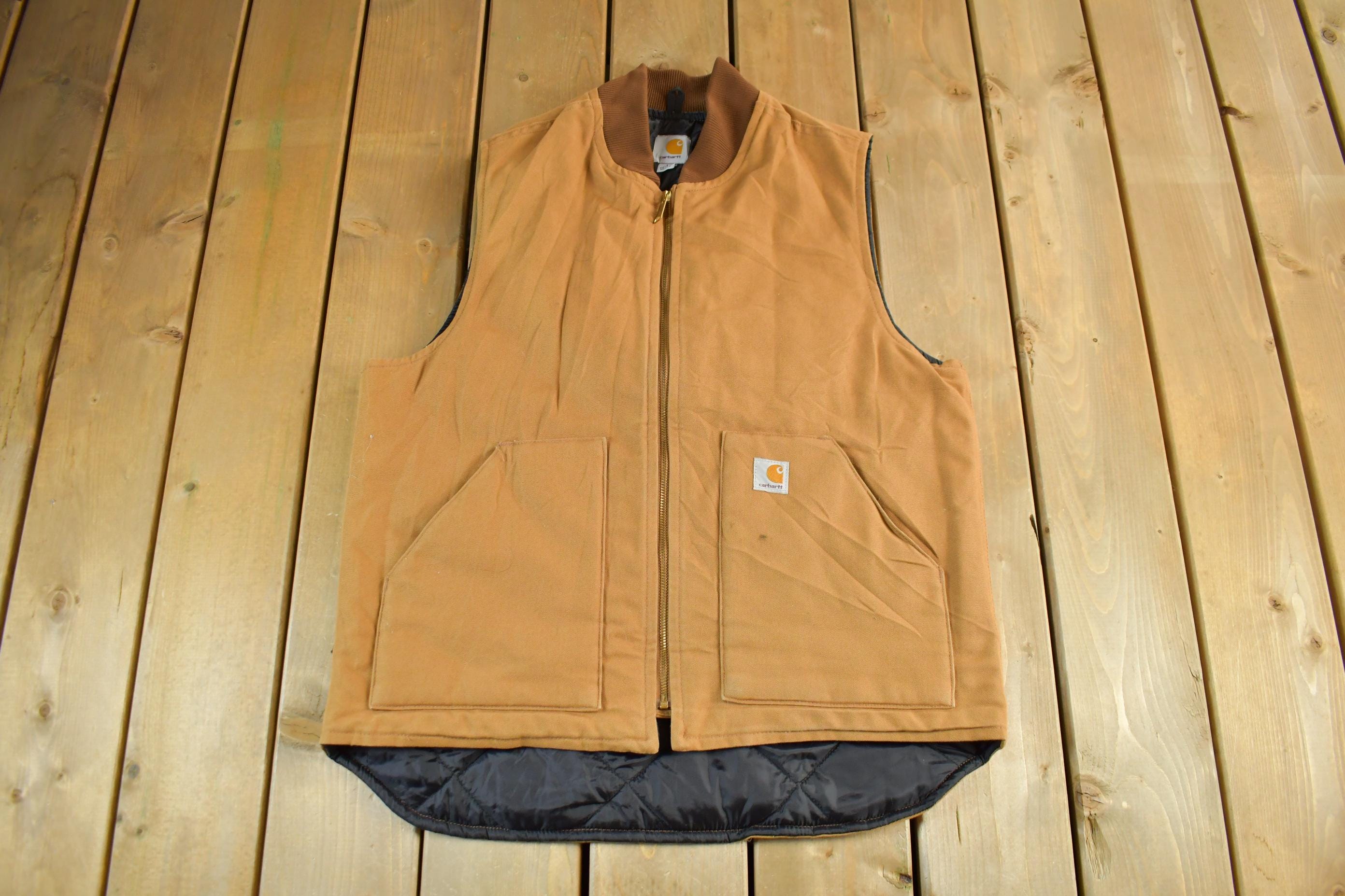 Vintage 1990s Carhartt Quilt Lined Jacket Vest Mens Large