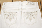 Vintage Deadstock Y2K Grace In LA Bedazzled Bootcut Low Rise Jeans Women's Size 26 x 32