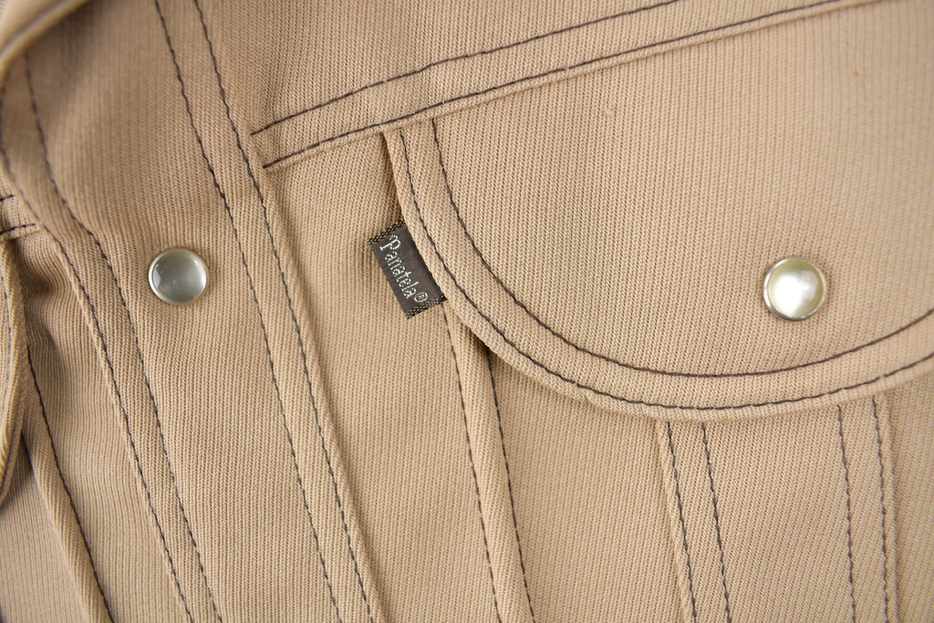 Vintage 1970s Levi's Panatela Tops Western Style Pearl Snap Button Up Shirt Made in USA Size L