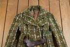 Vintage 1980s Woven Plaid Full Length Over Coat