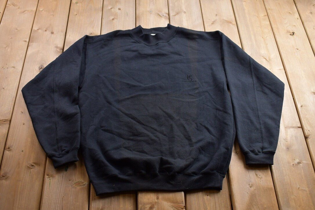 Vintage 1990s Pro Spirit Blank Black Crewneck Sweatshirt