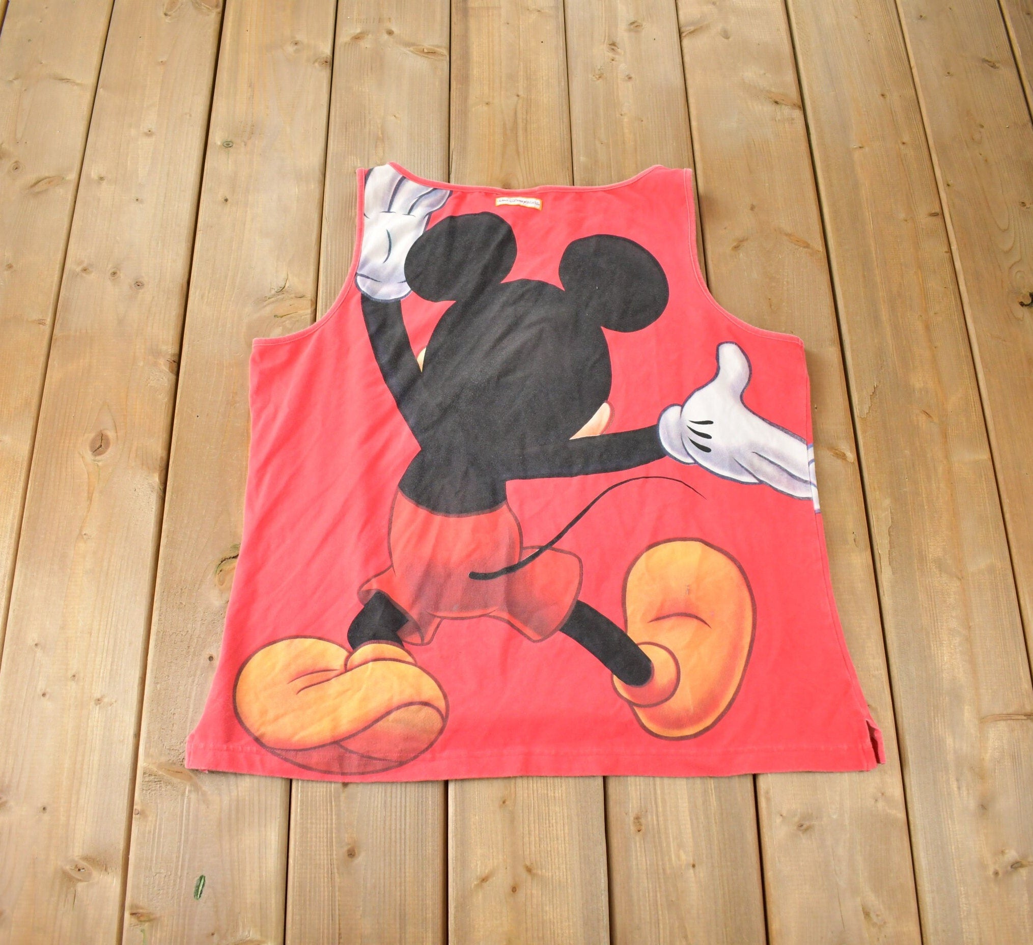 Vintage 1990s Mickey Mouse All Over Print Graphic Tank Top