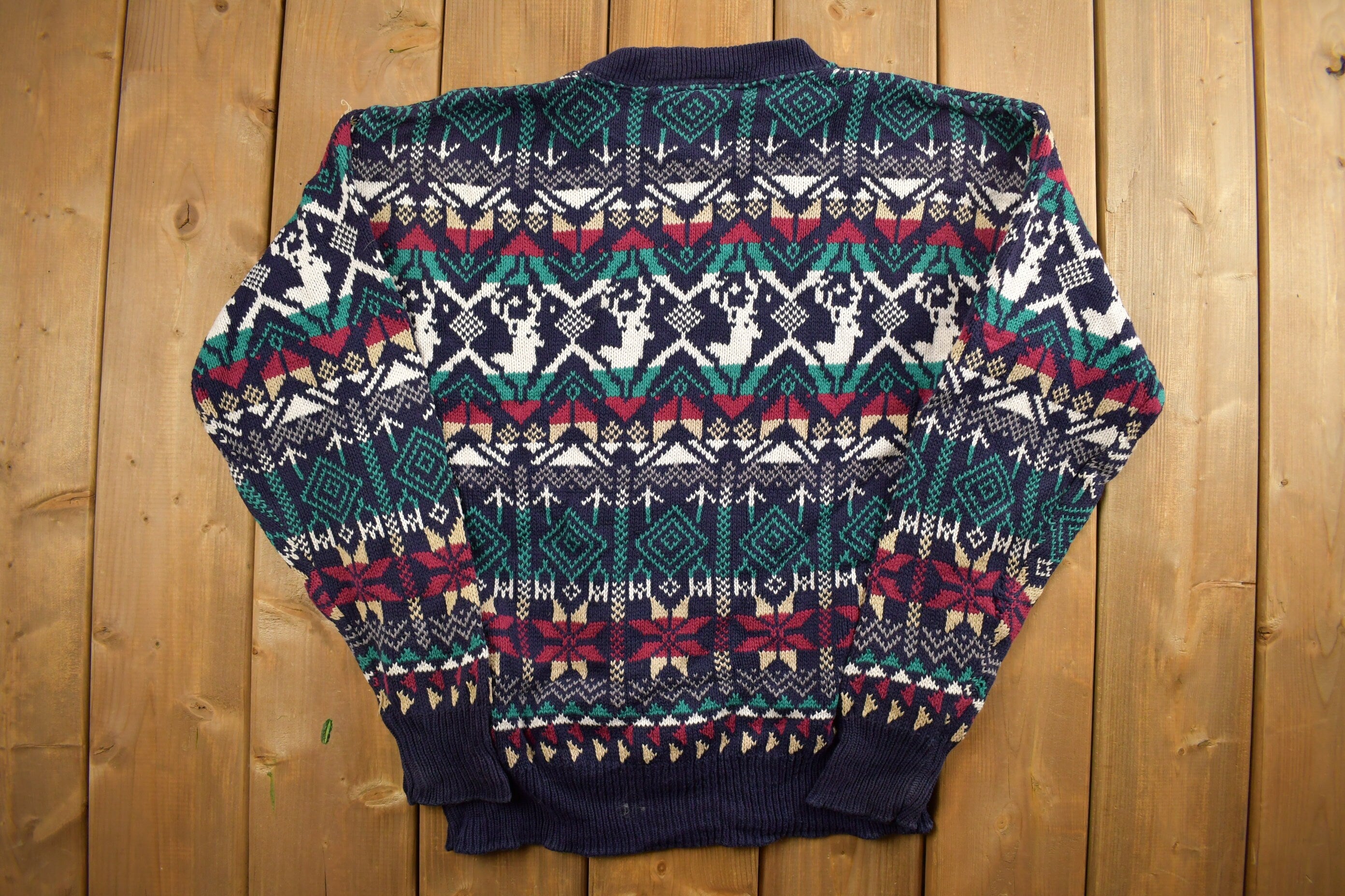 Vintage 1990s Northern Isles Deer Knit Crewneck Sweater